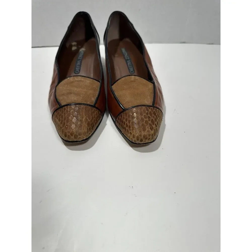 Martinez Valero Shoe Women‎ Pumps Brown Suede Leather Heels 8 Spain Vintage 80’s